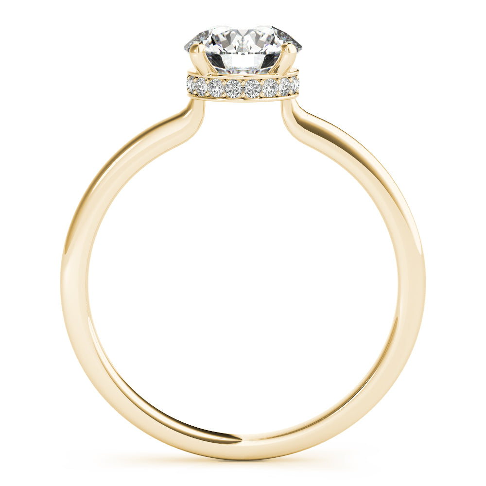 Round Hidden Halo Engagement Ring