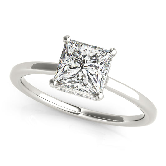 Square & Princess Cut Hidden Halo Engagement Ring