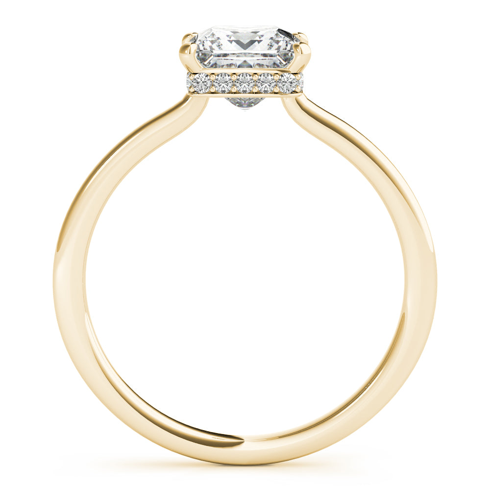 Square & Princess Cut Hidden Halo Engagement Ring