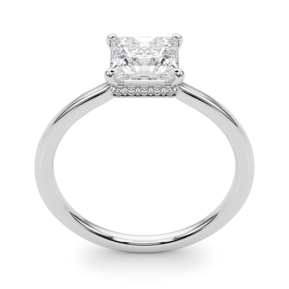 Square & Princess Cut Hidden Halo Engagement Ring