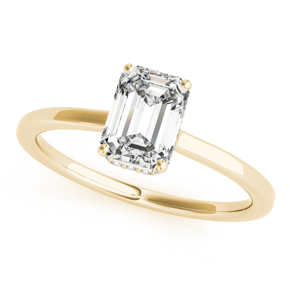 Solitaire Emerald-Cut Engagement Ring