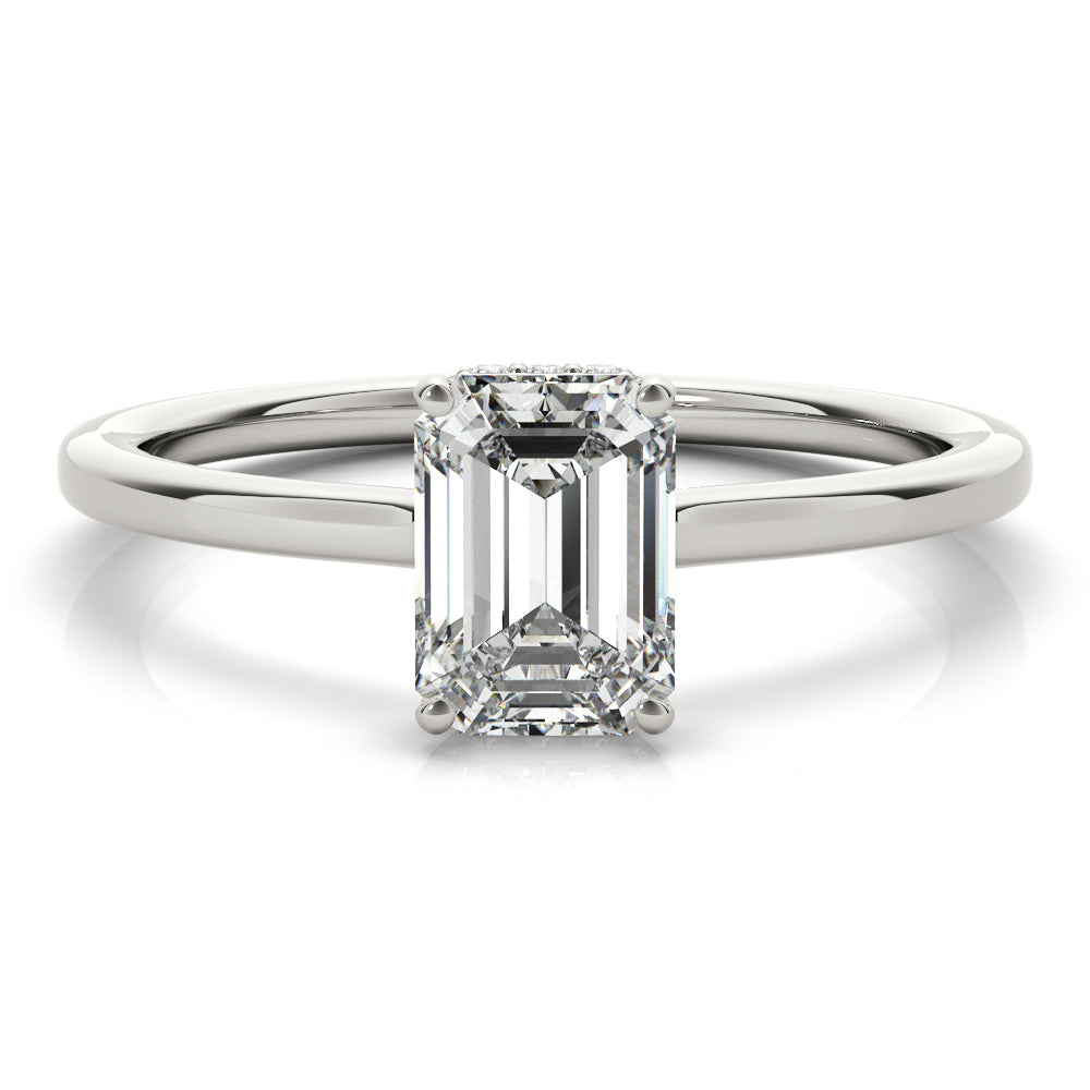 Solitaire Emerald-Cut Engagement Ring