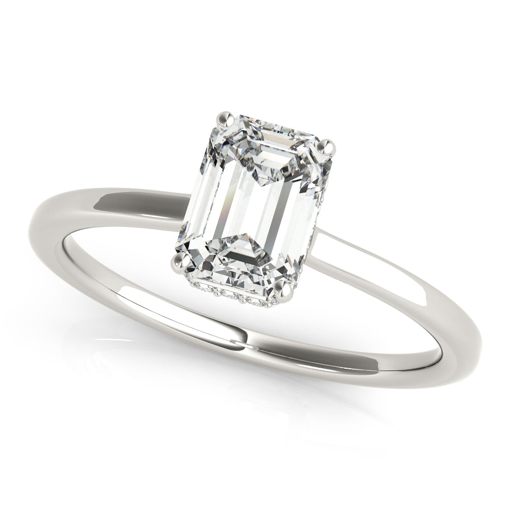 Solitaire Emerald-Cut Engagement Ring