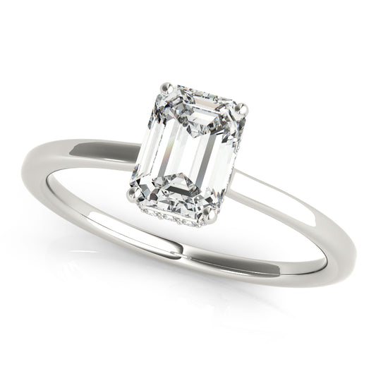Solitaire Emerald-Cut Engagement Ring