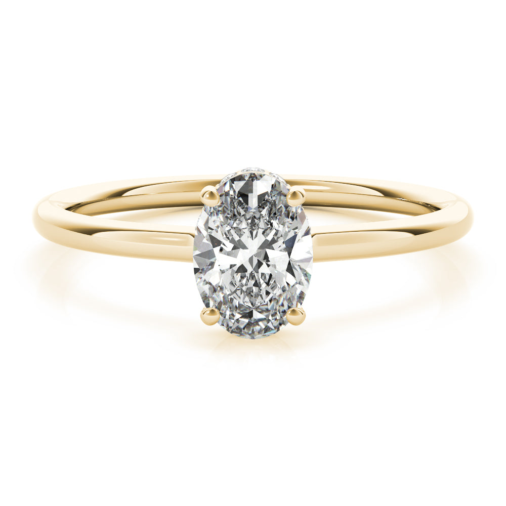 Hidden Halo Oval Engagement Ring