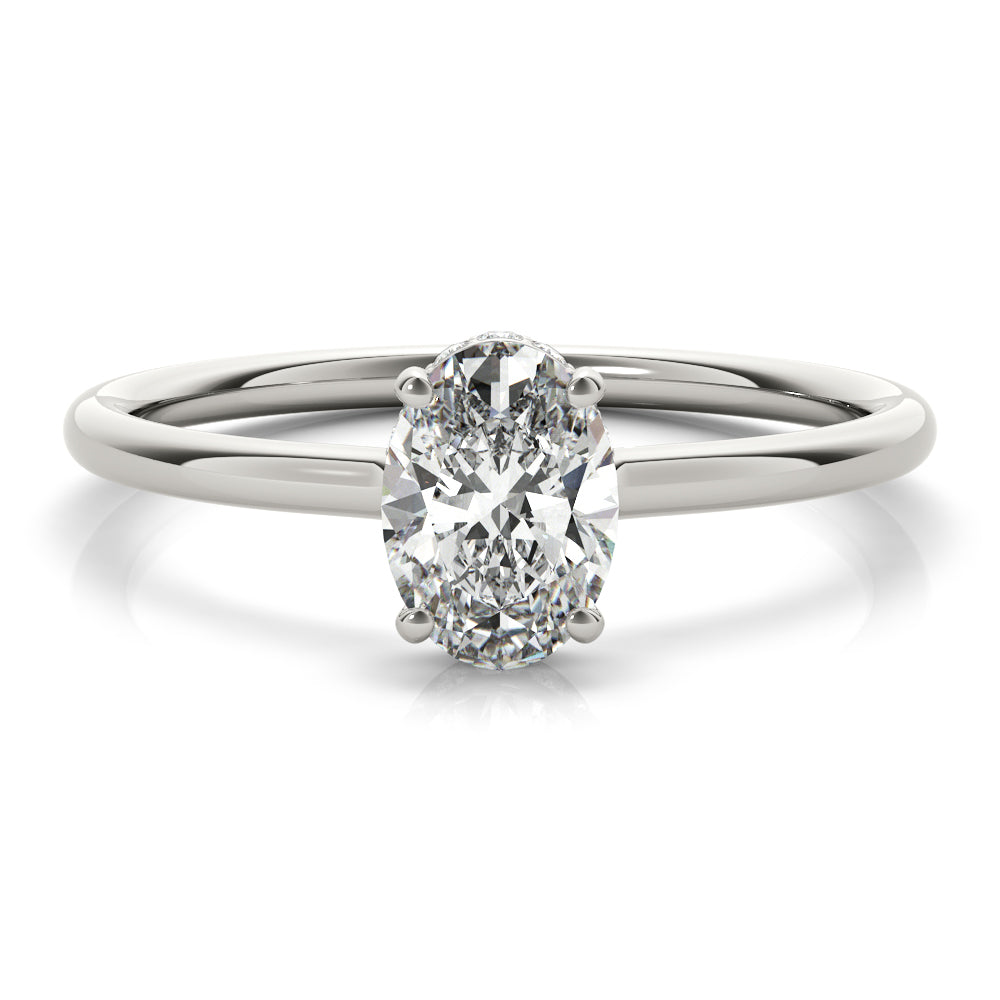 Hidden Halo Oval Engagement Ring