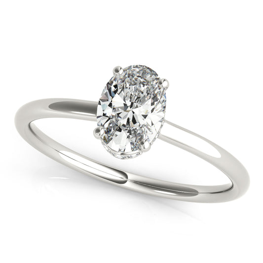 Hidden Halo Oval Engagement Ring