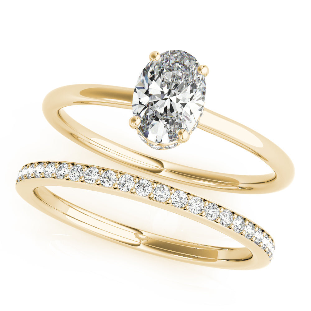 Hidden Halo Oval Engagement Ring