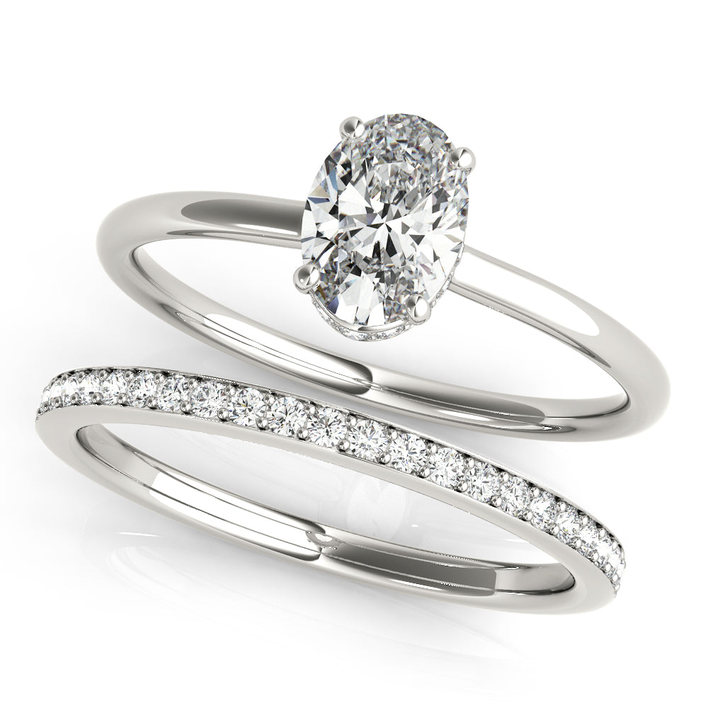 Hidden Halo Oval Engagement Ring