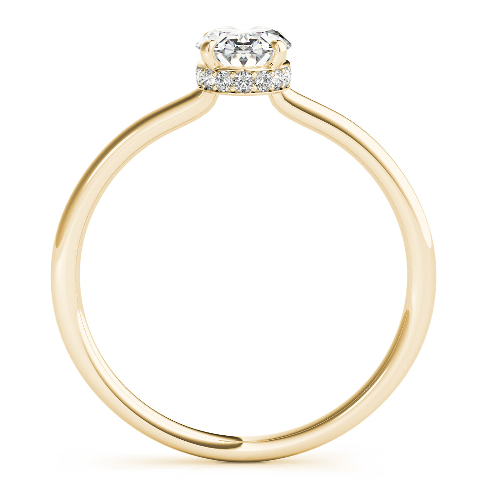 Hidden Halo Oval Engagement Ring