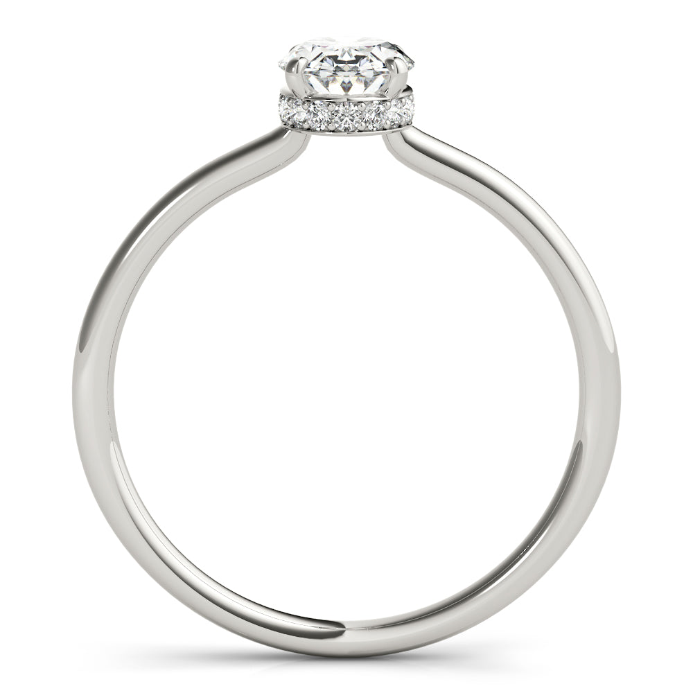 Hidden Halo Oval Engagement Ring