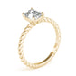 Braided Shank Emerald Cut Engagement Ring