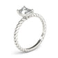 Braided Shank Emerald Cut Engagement Ring
