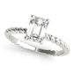 Braided Shank Emerald Cut Engagement Ring