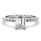 Braided Shank Emerald Cut Engagement Ring