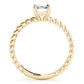 Braided Shank Emerald Cut Engagement Ring