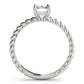 Braided Shank Emerald Cut Engagement Ring