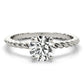 Braided Shank Round Cut Engagement Ring