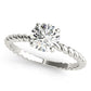 Braided Shank Round Cut Engagement Ring