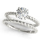 Braided Shank Round Cut Engagement Ring