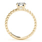 Braided Shank Round Cut Engagement Ring