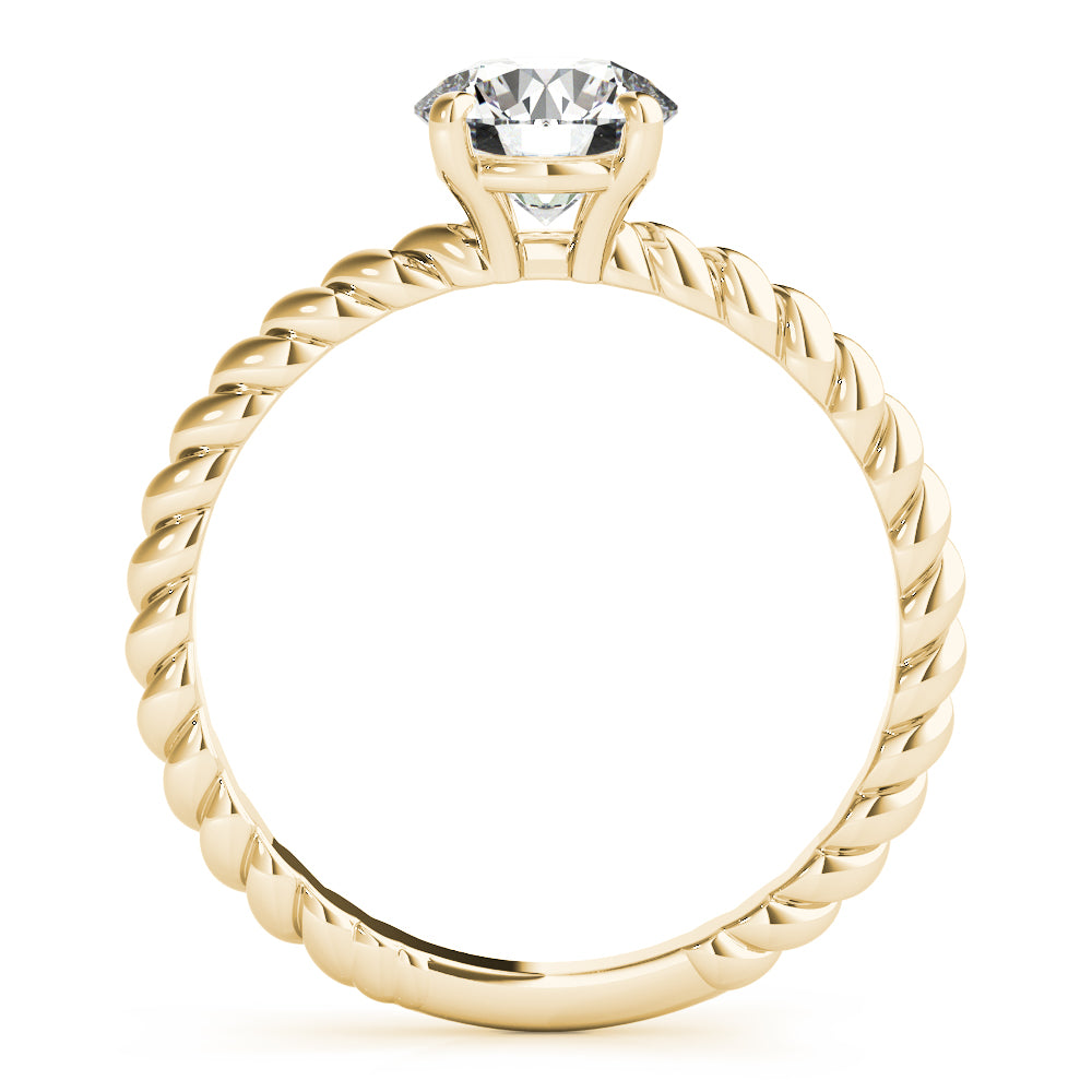 Braided Shank Round Cut Engagement Ring