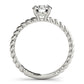 Braided Shank Round Cut Engagement Ring