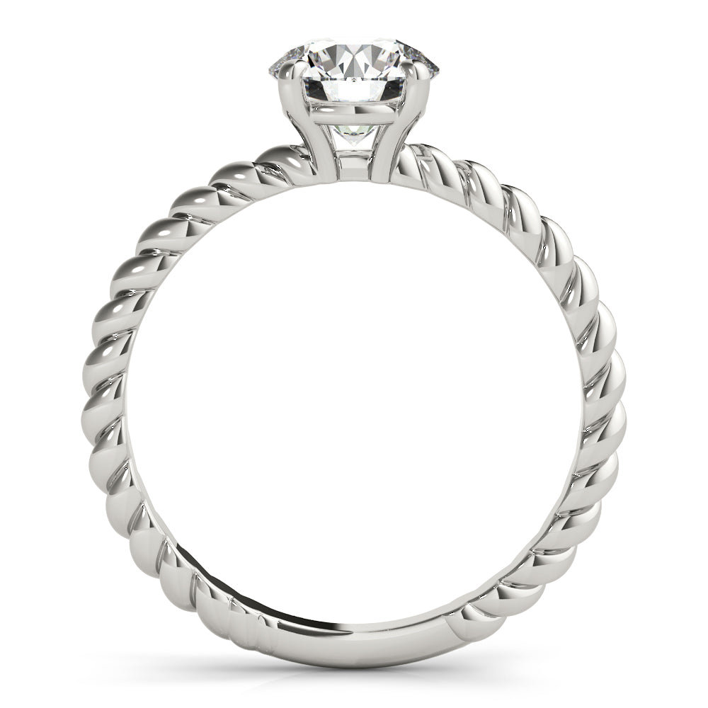 Braided Shank Round Cut Engagement Ring