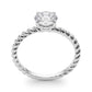 Braided Shank Round Cut Engagement Ring
