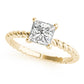 Braided Shank Princess Cut Engagement Ring
