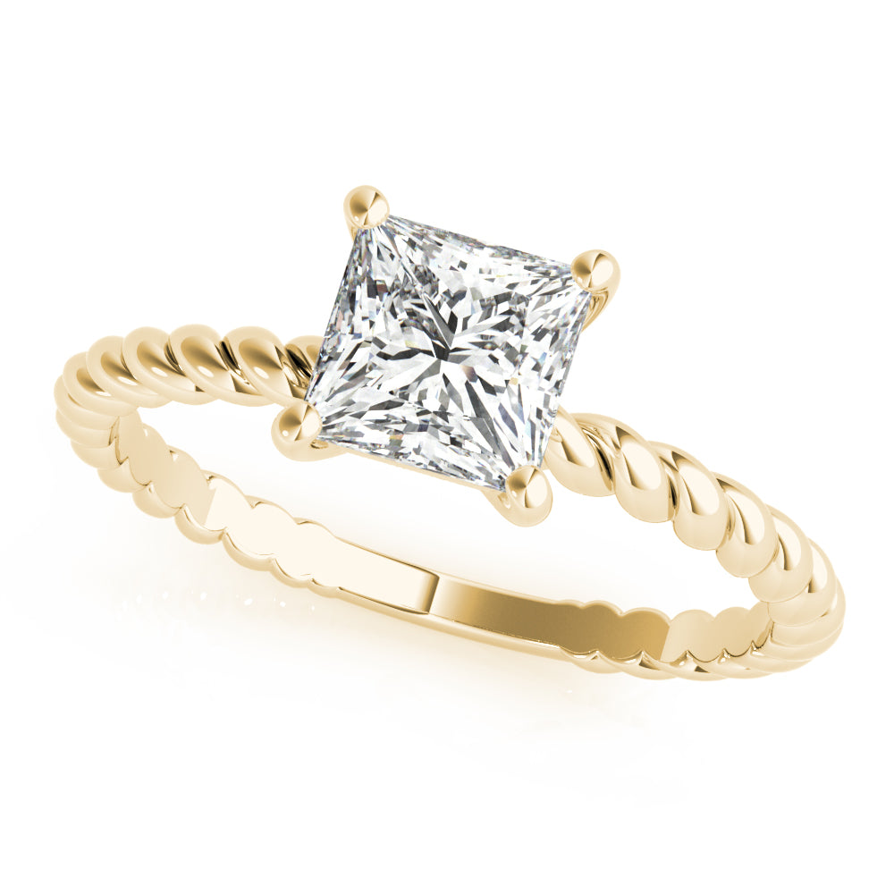 Braided Shank Princess Cut Engagement Ring
