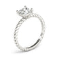 Braided Shank Princess Cut Engagement Ring