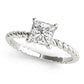 Braided Shank Princess Cut Engagement Ring