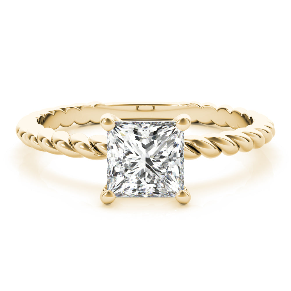 Braided Shank Princess Cut Engagement Ring