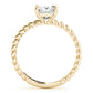 Braided Shank Princess Cut Engagement Ring