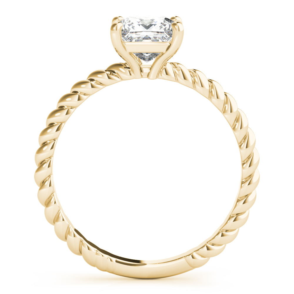 Braided Shank Princess Cut Engagement Ring