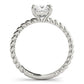 Braided Shank Princess Cut Engagement Ring