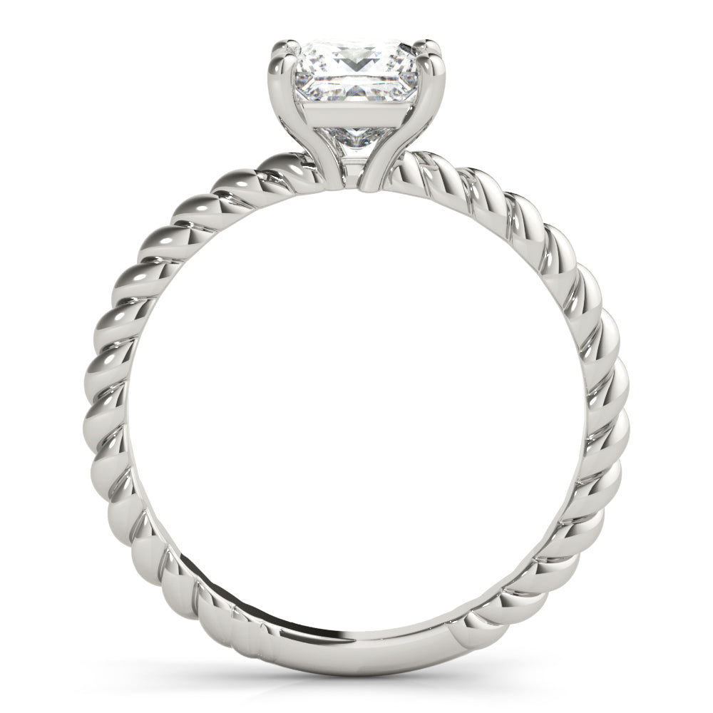 Braided Shank Princess Cut Engagement Ring