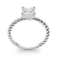 Braided Shank Princess Cut Engagement Ring