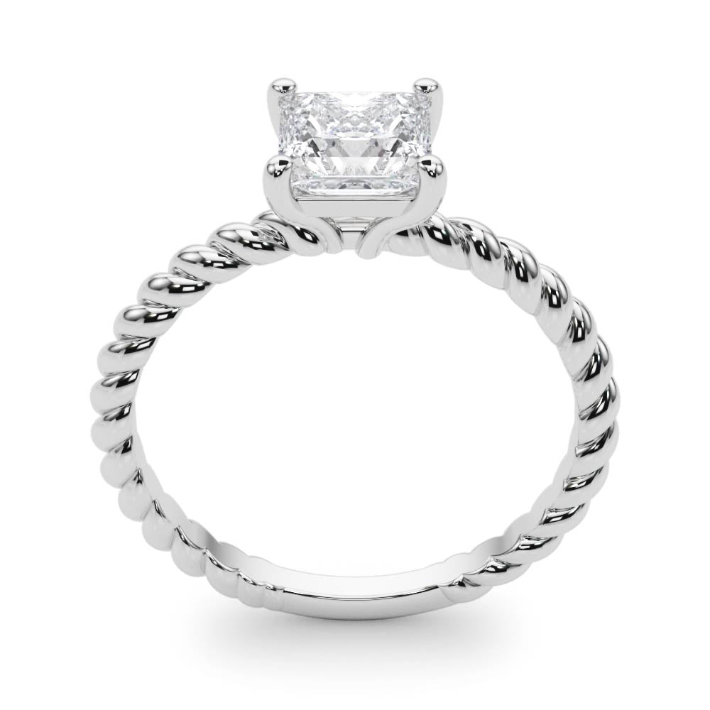 Braided Shank Princess Cut Engagement Ring