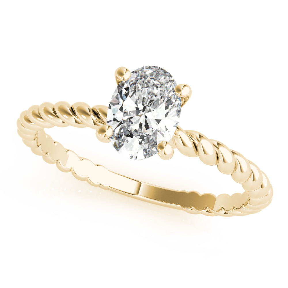 Braided Shank Oval Shape Engagement Ring