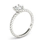 Braided Shank Oval Shape Engagement Ring