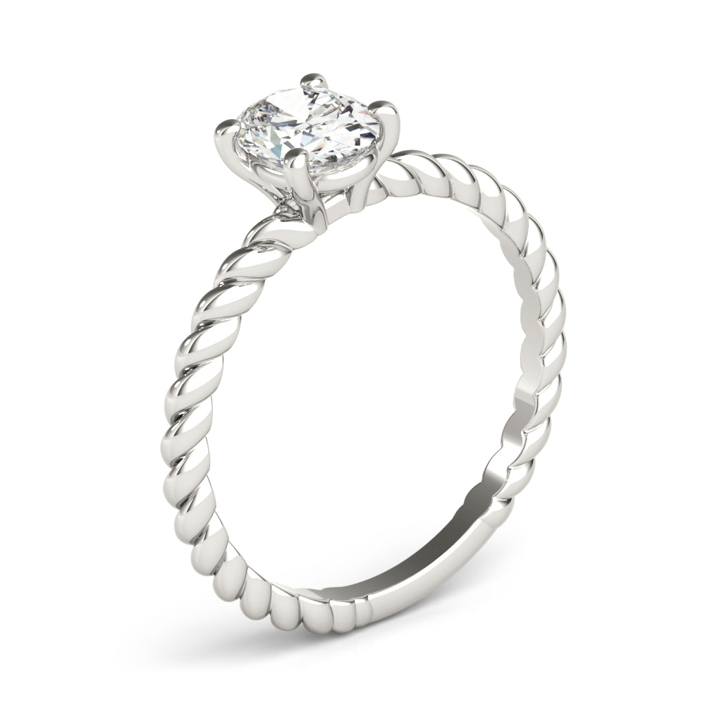 Braided Shank Oval Shape Engagement Ring