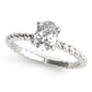 Braided Shank Oval Shape Engagement Ring