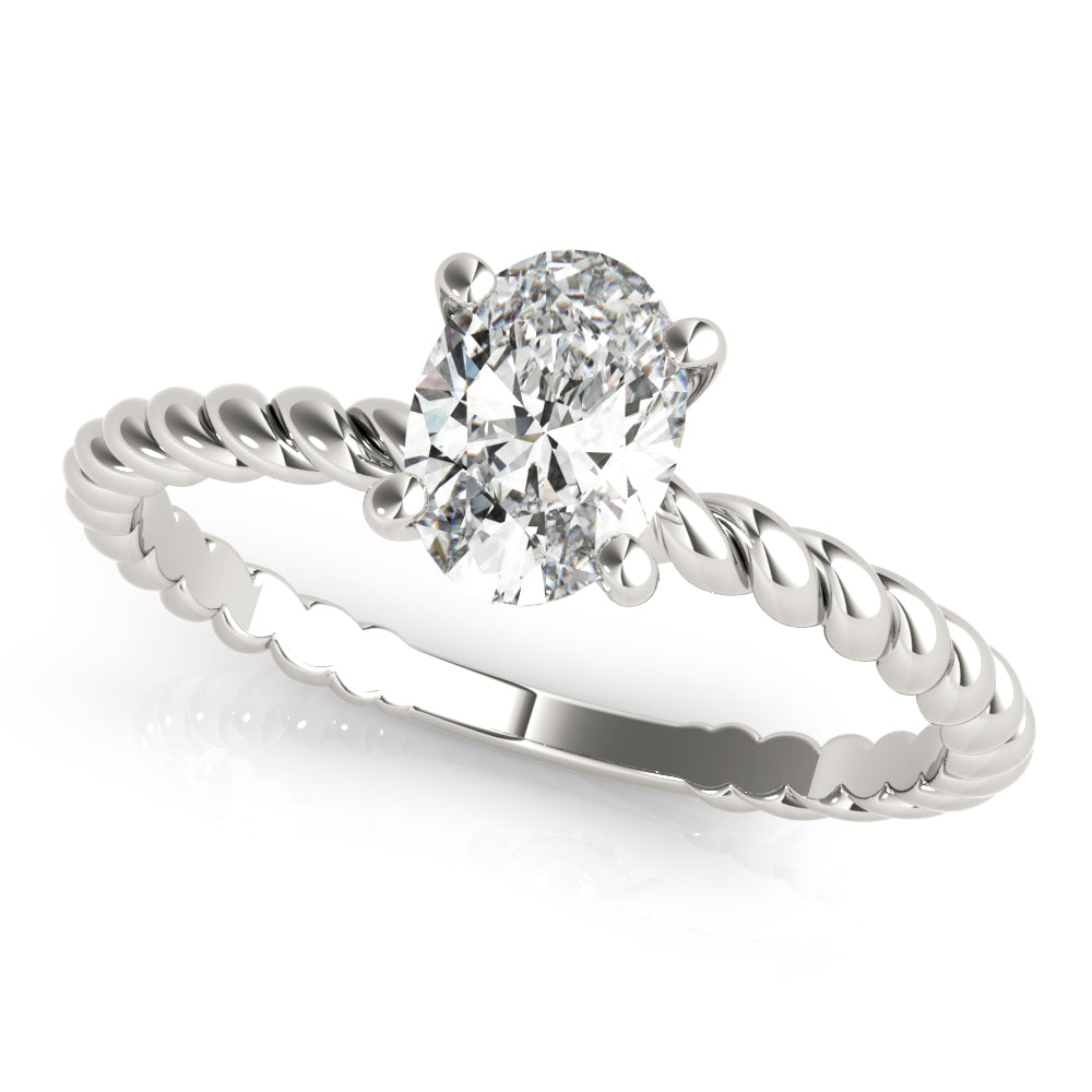 Braided Shank Oval Shape Engagement Ring