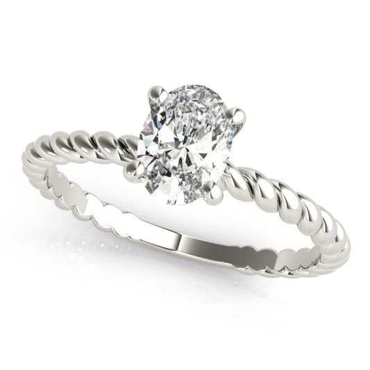 Braided Shank Oval Shape Engagement Ring