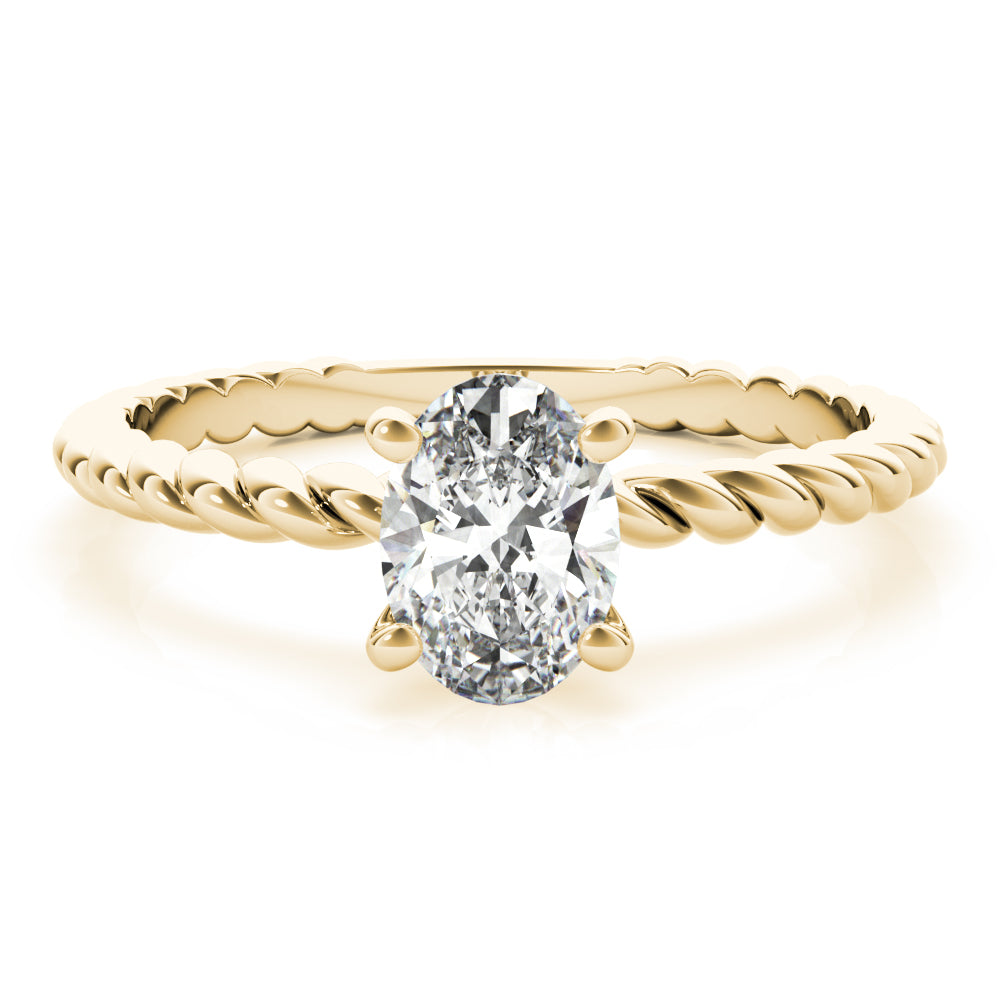 Braided Shank Oval Shape Engagement Ring