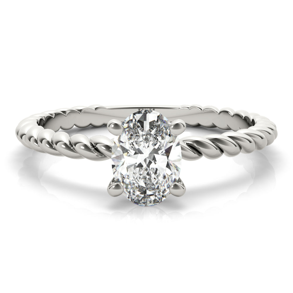 Braided Shank Oval Shape Engagement Ring