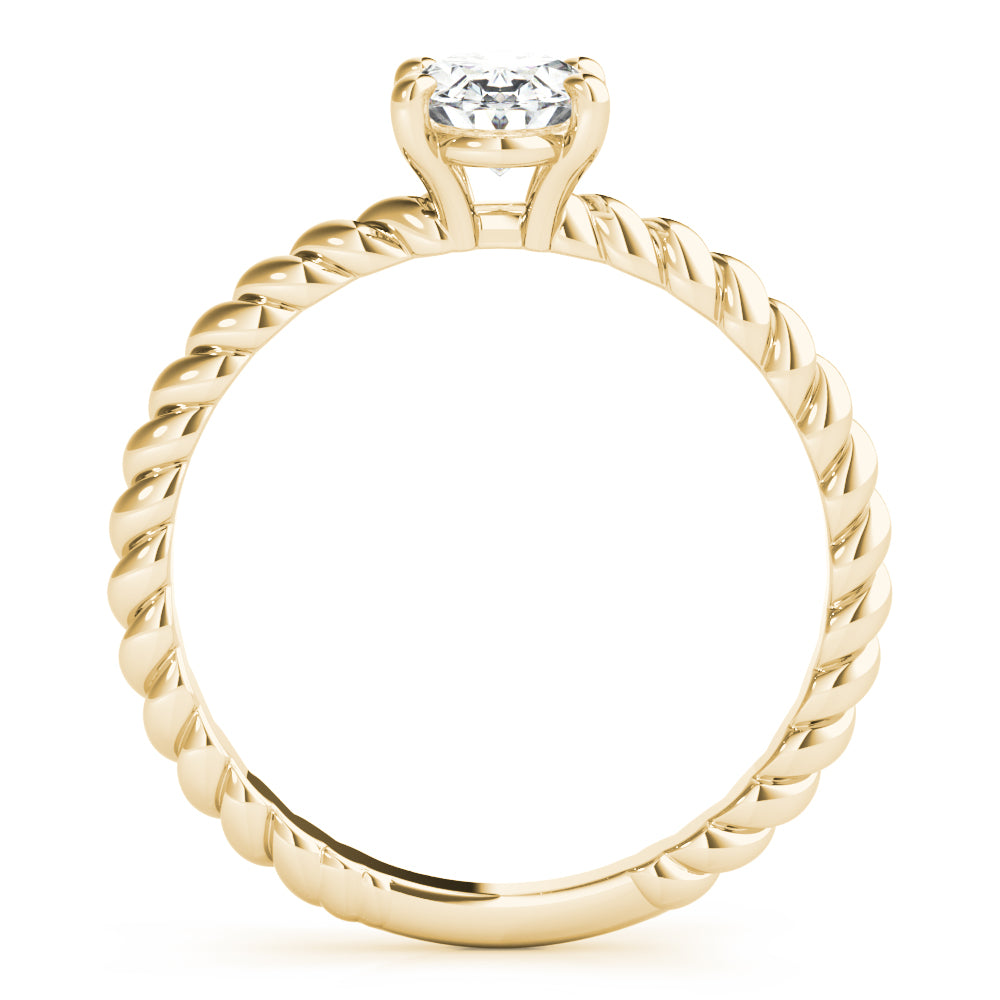 Braided Shank Oval Shape Engagement Ring