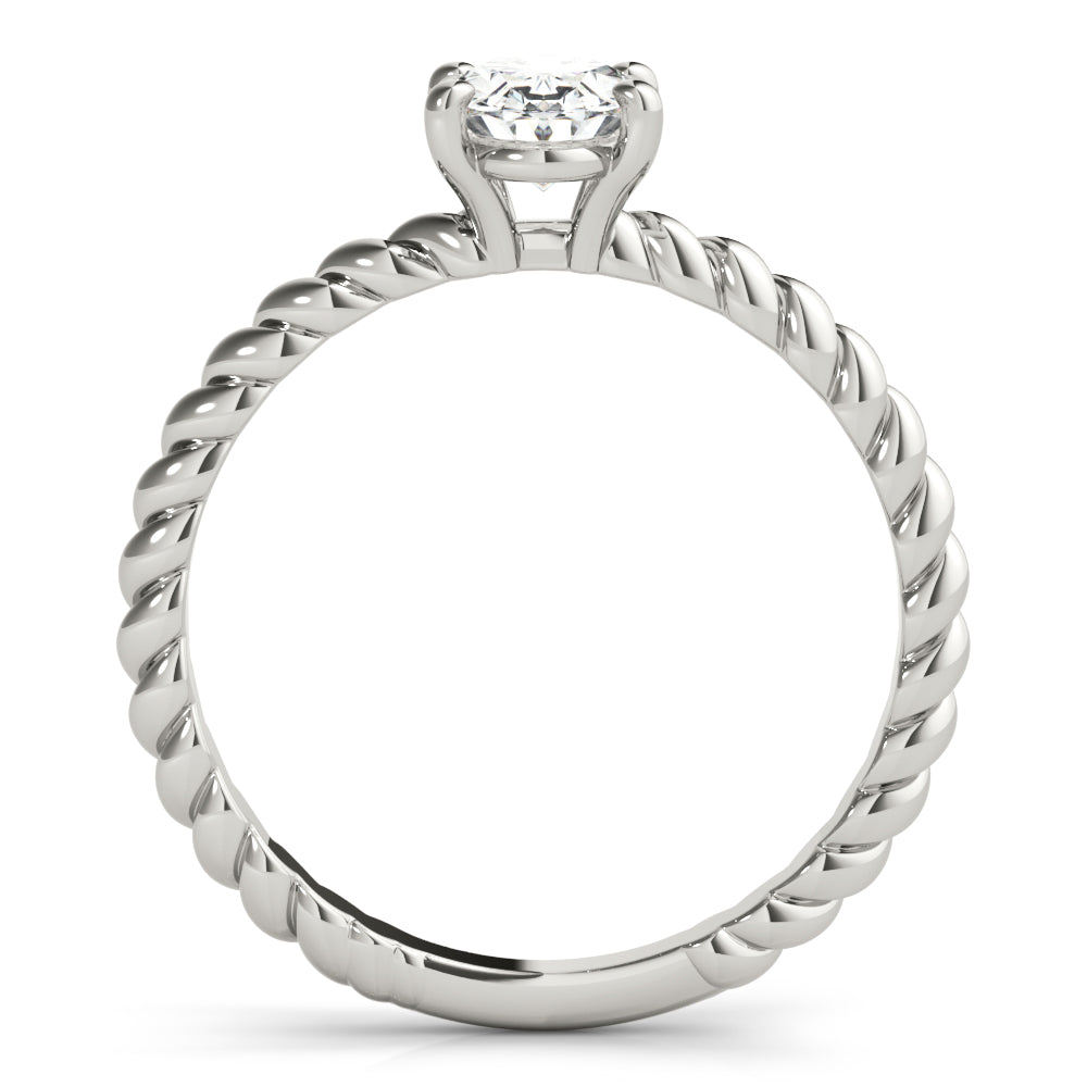 Braided Shank Oval Shape Engagement Ring